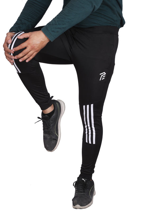 Pro Ethic Men's Lycra Track Pants Set Black Pack of 1 #J-104