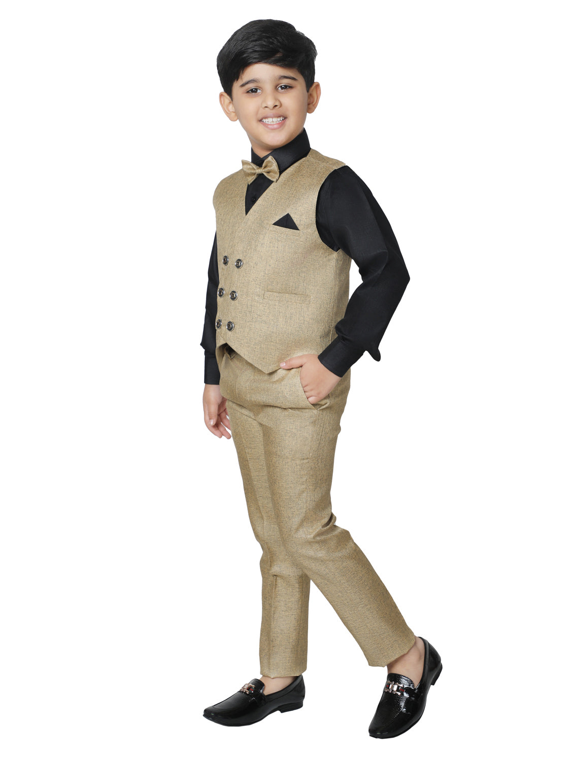 Pro Ethic Three Piece Suit For Boys Brown T-130