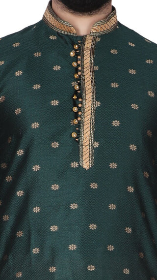 Pro Ethic Silk Kurta Pajama Set For Men Green #-1898