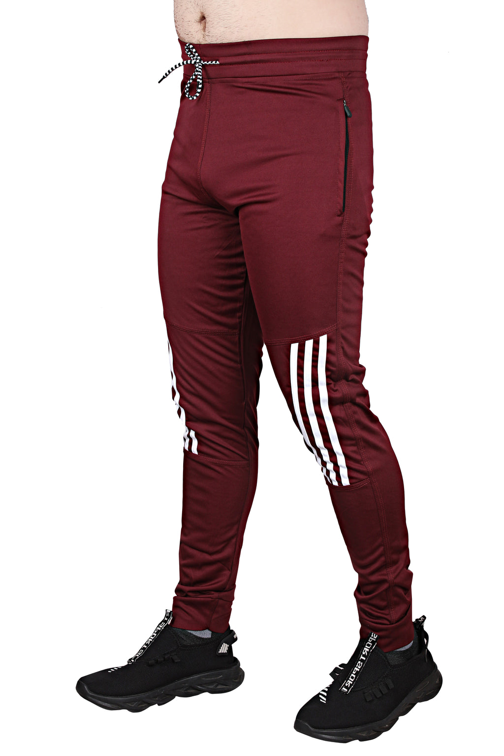 Pro Ethic Men's Lycra Track Pants Set Maroon Pack of 1 #J-104