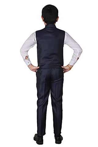 Pro Ethic Three Piece Suit For Boys Cotton Royal Blue Floral Print T-119
