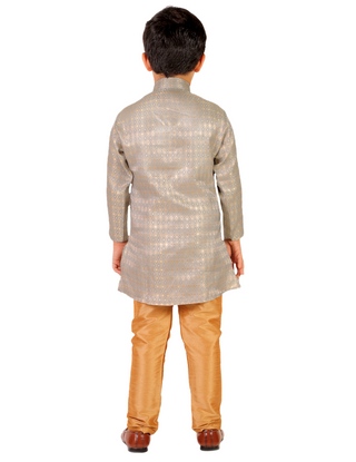 Pro Ethic Boys Kurta Pajama Set Silk Emblished Design Grey (S-170)