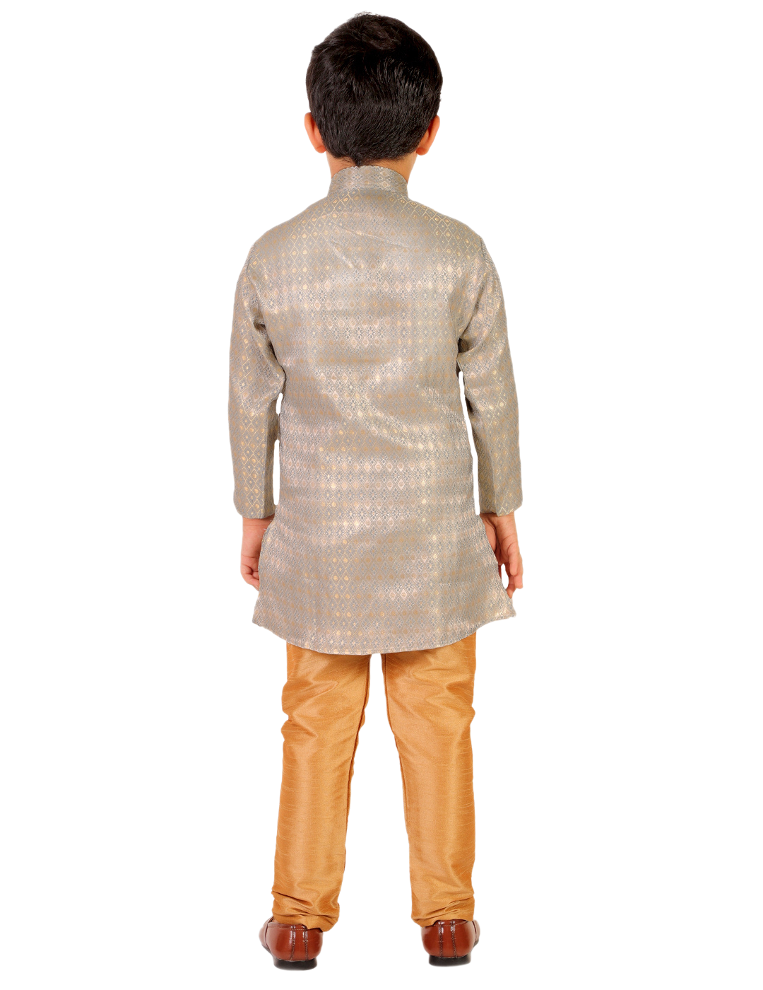 Pro Ethic Boys Kurta Pajama Set Silk Emblished Design Grey (S-170)