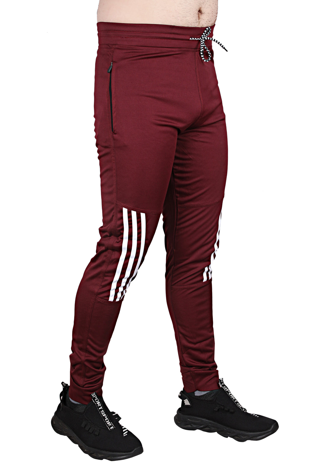 Pro Ethic Men's Lycra Track Pants Set Maroon Pack of 1 #J-104