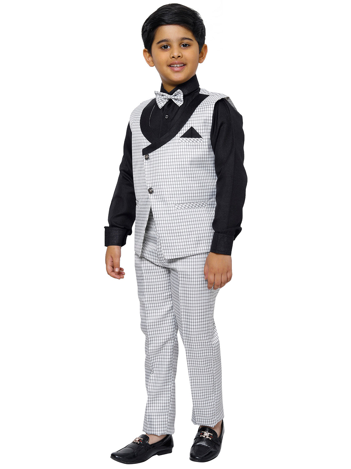 Pro Ethic Three Piece Suit For Boys Grey T-131