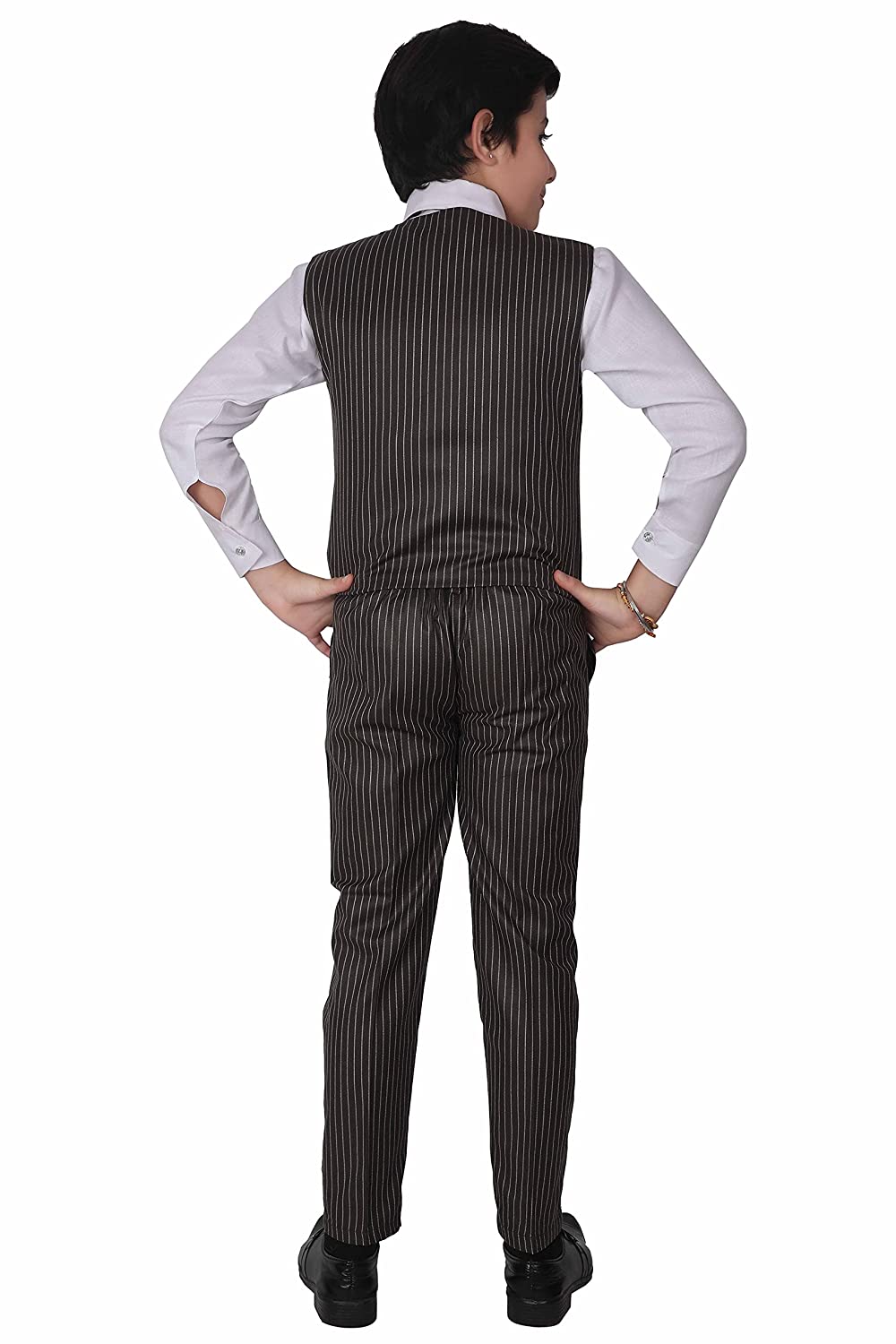 Pro Ethic Three Piece Suit For Boys Cotton Maroon Floral Print T-118