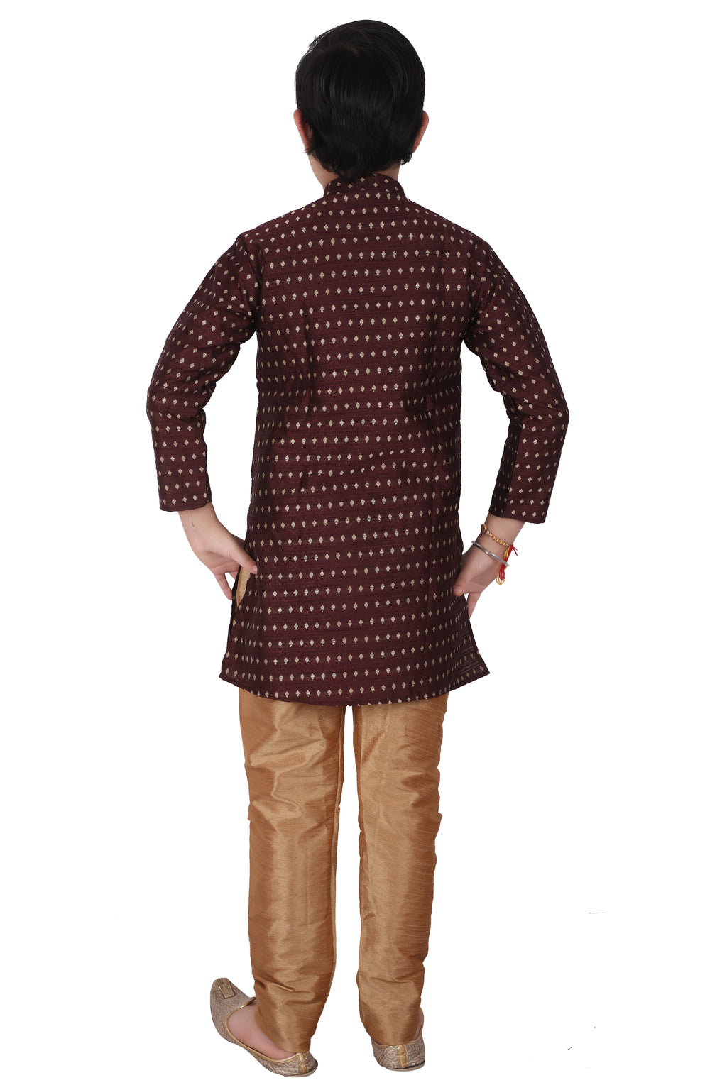 Pro Ethic Kids Kurta Pajama Set Silk Maroon s-146