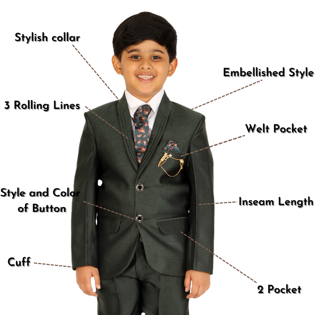 Pro Ethic Five Piece Suit For Boys Dark Green T-126