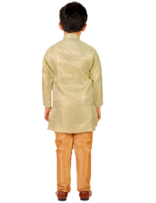 Pro Ethic Boys Kurta Pajama Set Silk Emblished Design Green (S-170)