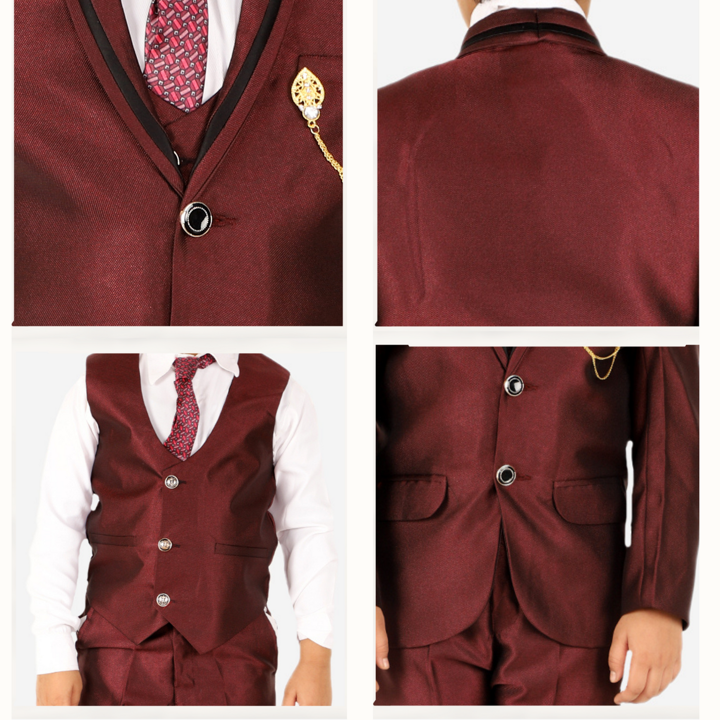 Pro Ethic Five Piece Suit For Boys Maroon T-127