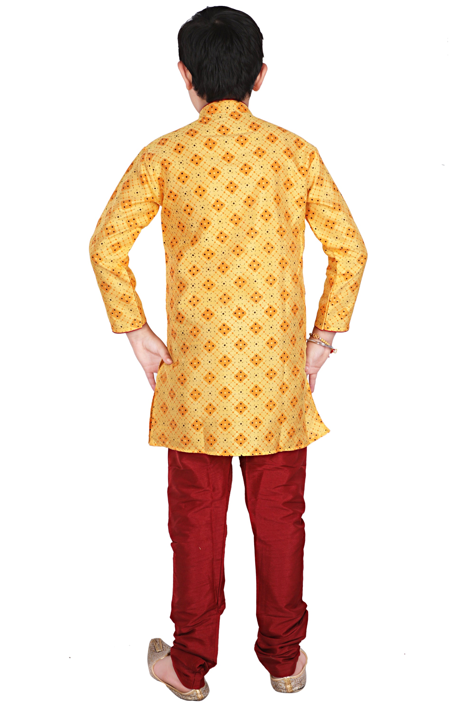Pro Ethic Kids Kurta Pajama Set Silk Yellow s-149