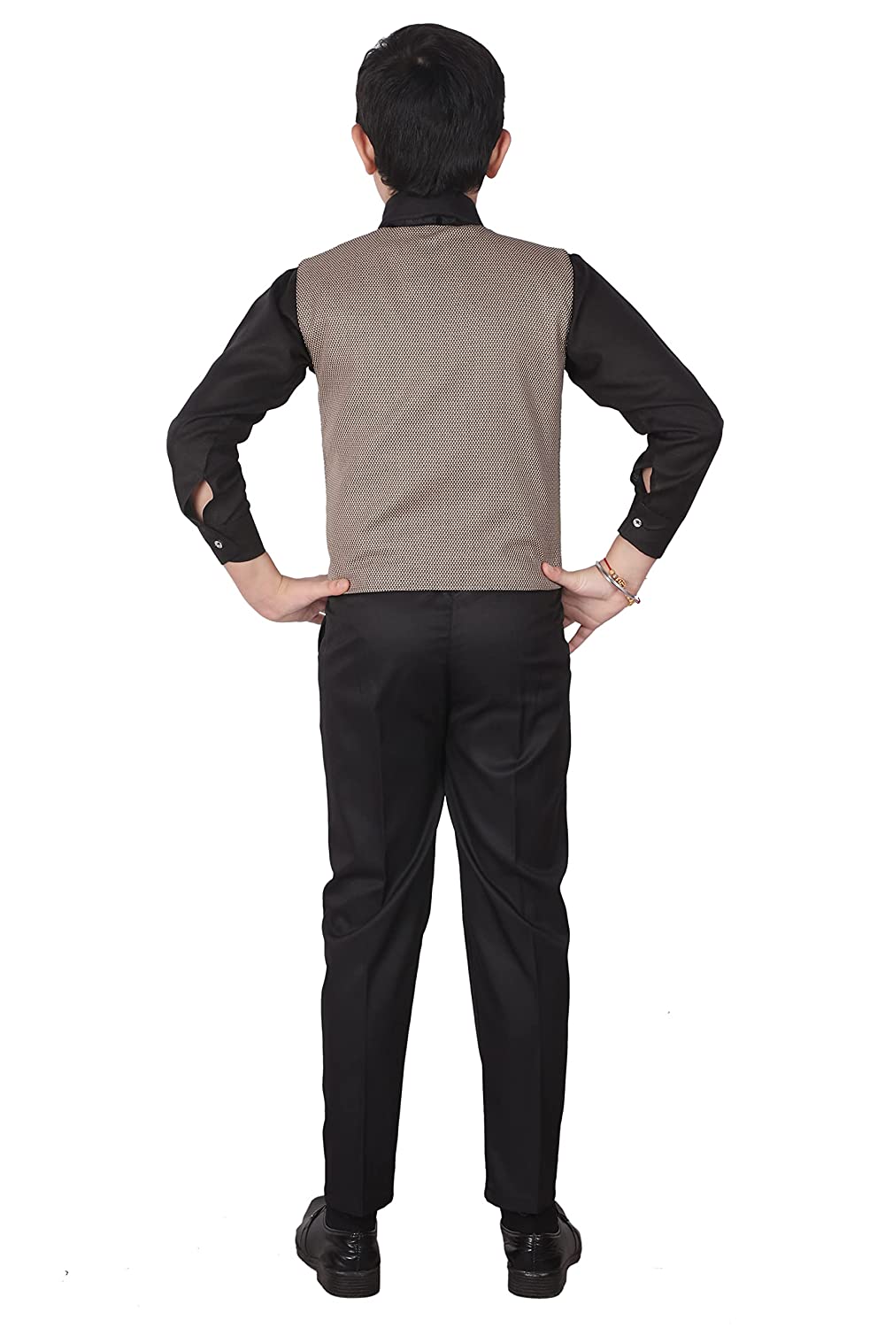 Pro Ethic Three Piece Suit For Boys Cotton Beige Floral Print T-120