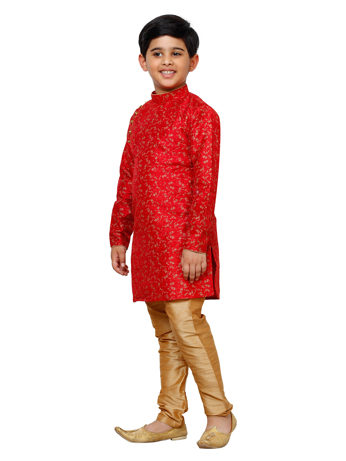 Pro Ethic Kurta Pajama For Boys Silk Floral Red (S-215)