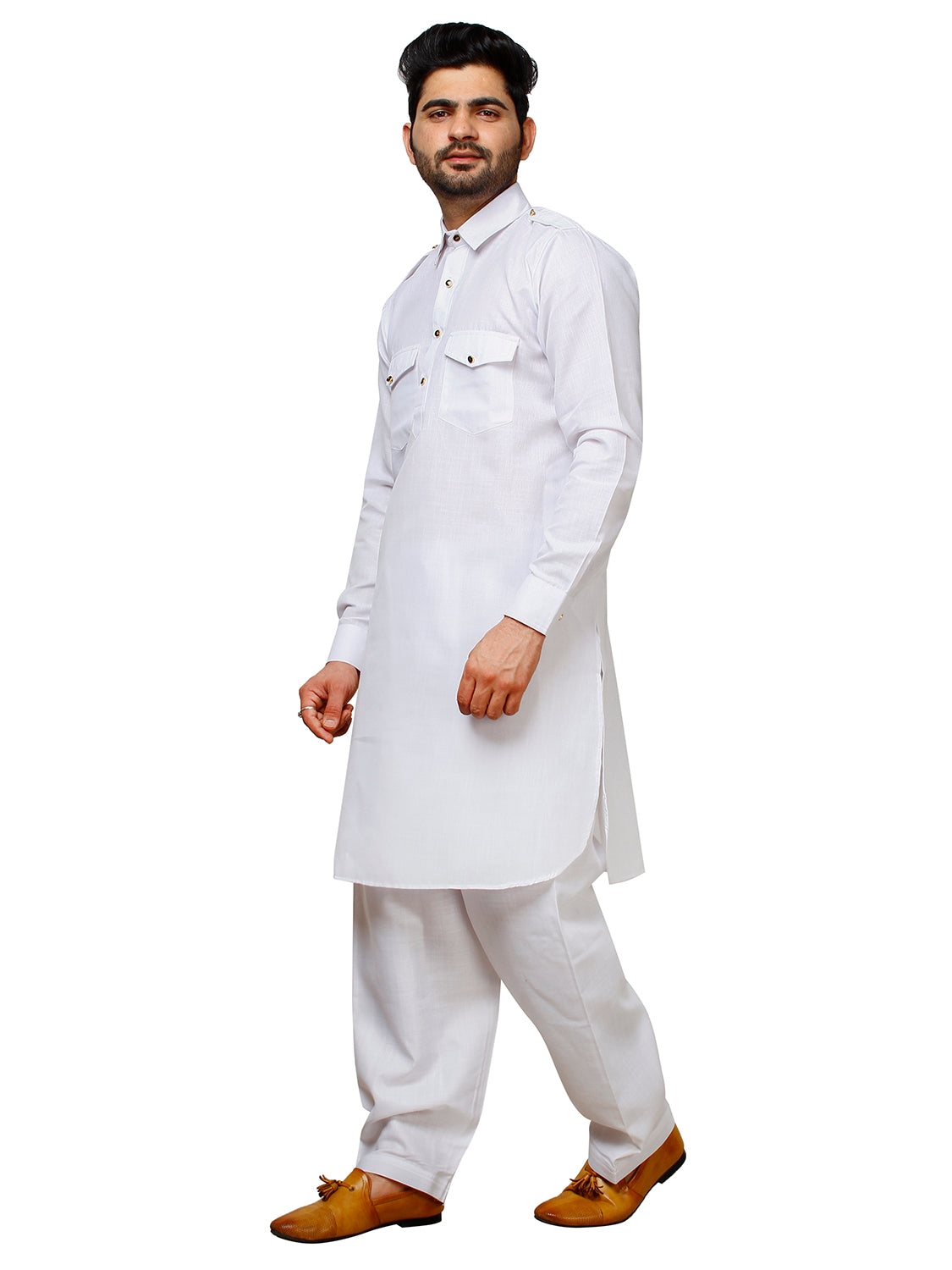 Pro Ethic Father Son Same Dress Kurta Pajama Set Cotton White B-116