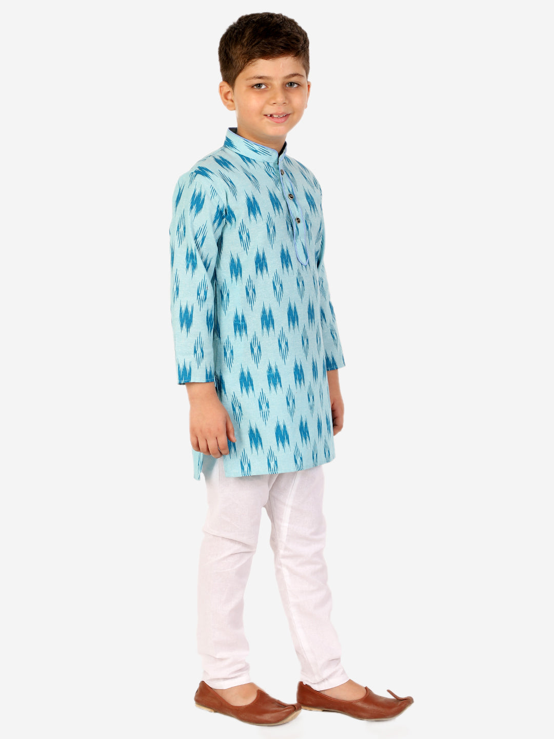 Pro Ethic Cotton Kurta Pajama For Boys Firozi Printed S-154