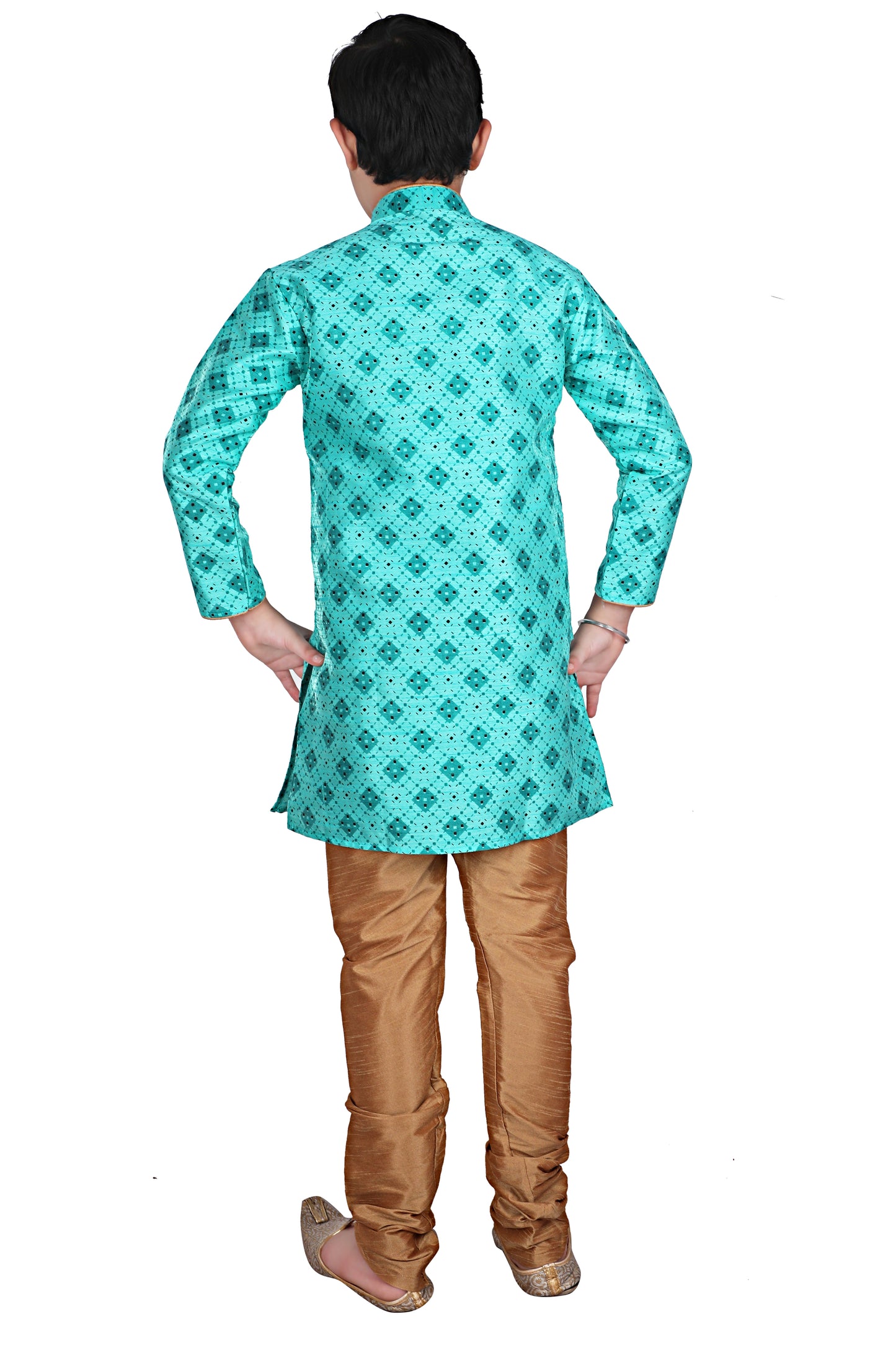 Pro Ethic Kids Kurta Pajama Set Silk Green s-149