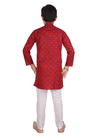 Pro Ethic Kids Kurta Pajama Set Cotton Red s-148