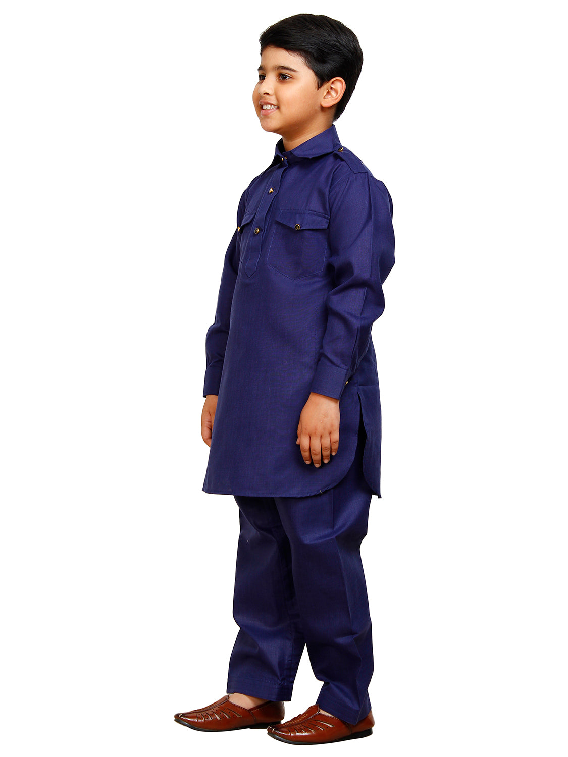 Pro Ethic Pathani Kurta Pajama For Boys Cotton Navy Blue (S-216)