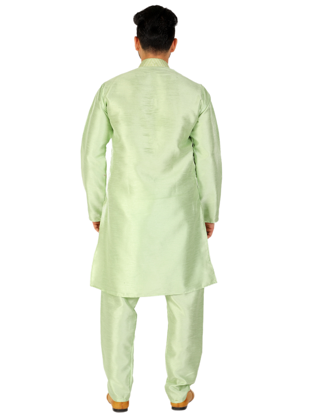 Pro Ethic Green Men's Kurta Pajama Set Silk (A-104)