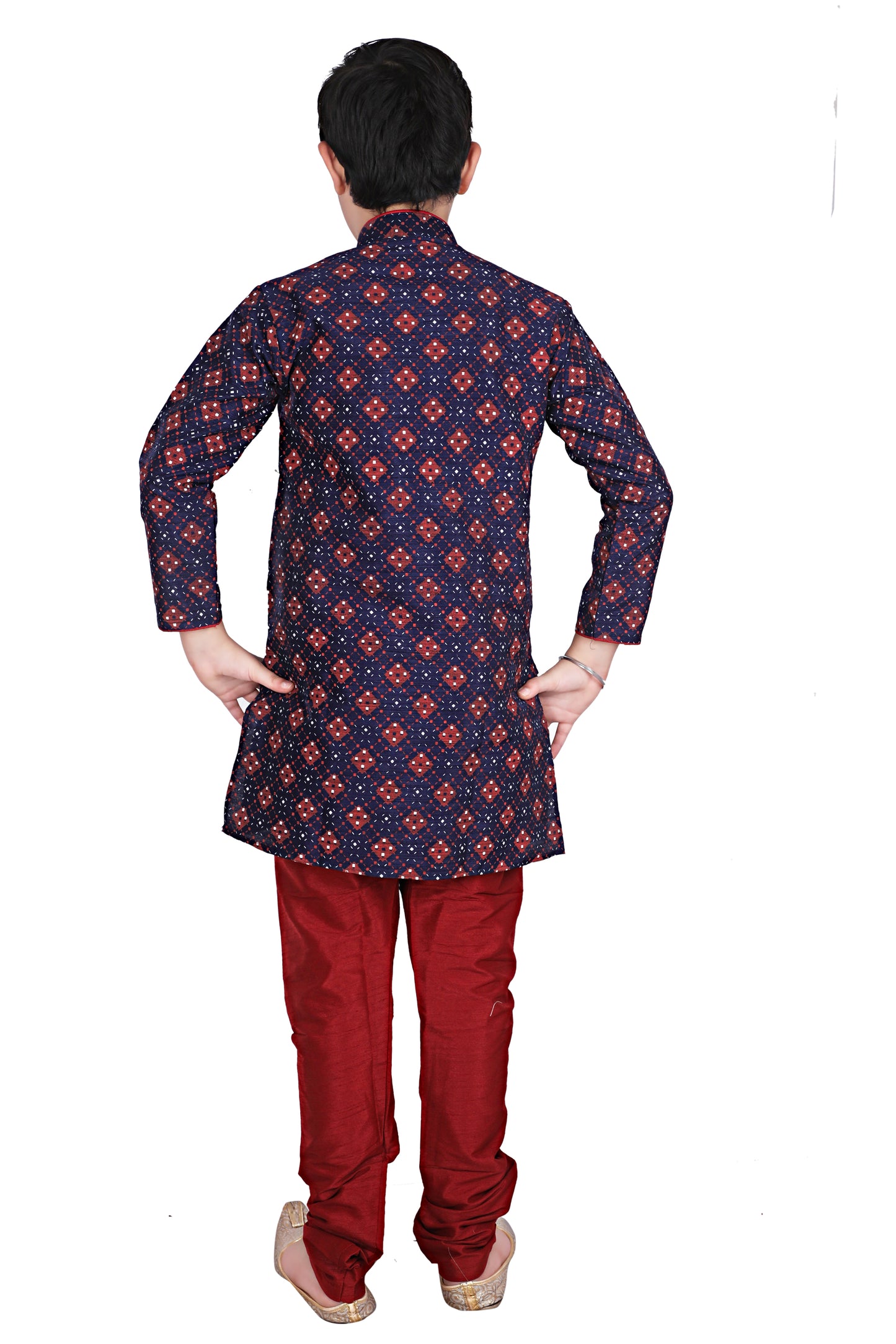 Pro Ethic Kids Kurta Pajama Set Silk Navy Blue s-149