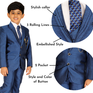 Pro Ethic Five Piece Suit For Boys Royal Blue T-126