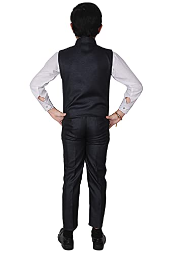 Pro Ethic Three Piece Suit For Boys Cotton Navy Blue Floral Print T-119