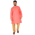 Pro Ethic Men's Silk Kurta Pajama | Mandarin Collar | Pink (A-109)