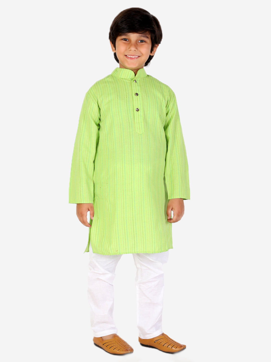 Green Cotton Kurta Pajama For Childrens