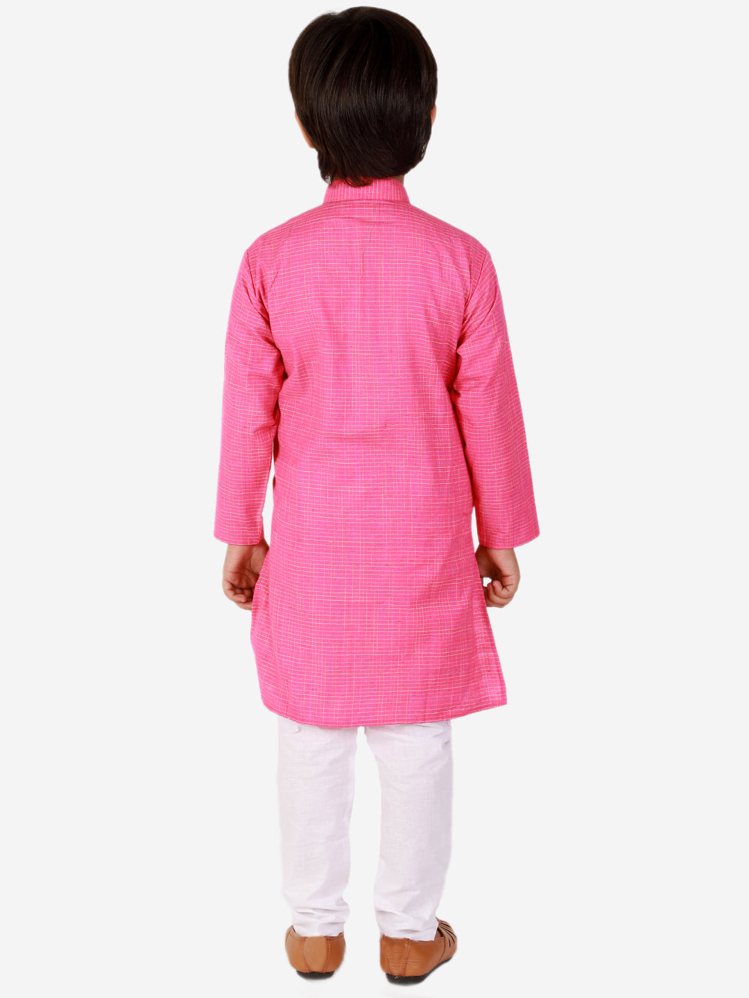 Pro Ethic Cotton Kurta Pajama For Boys Pink Checked S-155