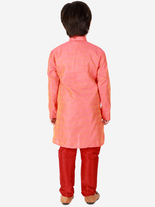 Pro Ethic Silk Kurta Pajama For Boys Pink Floral design S-106