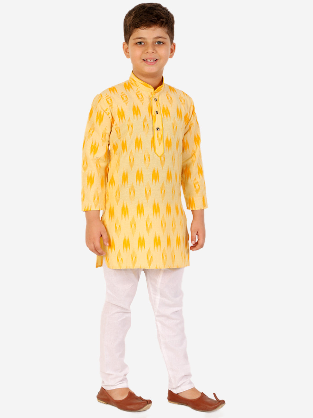 Pro Ethic Cotton Kurta Pajama For Boys Yellow Printed S-154