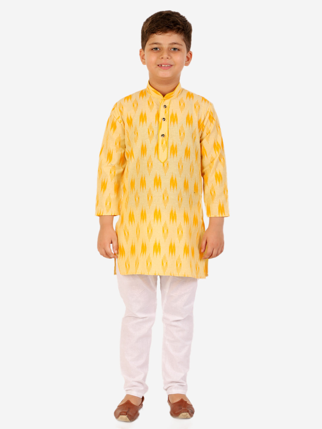 Pro Ethic Cotton Kurta Pajama For Boys Yellow Printed S-154