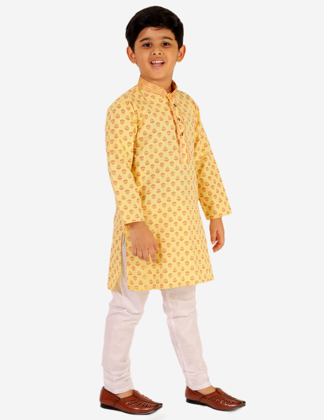 Pro Ethic Kurta Pajama For Boys Cotton Yellow (S-167)