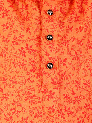 Pro Ethic Boys Orange Kurta Pajama Floral Printed (S-158)