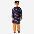 Pro Ethic Kurta Pajama For Boys 1 To 16 Years | Cotton | Floral Print | Navy Blue (S-204)