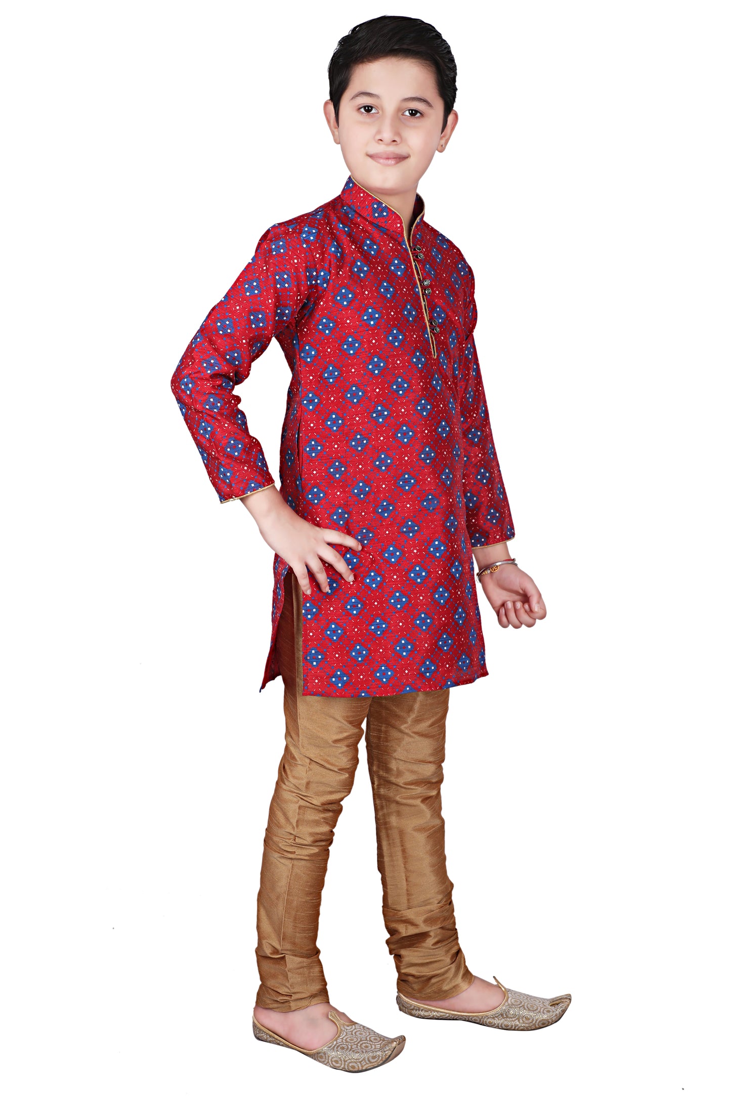 Pro Ethic Kids Kurta Pajama Set Silk Maroon s-149