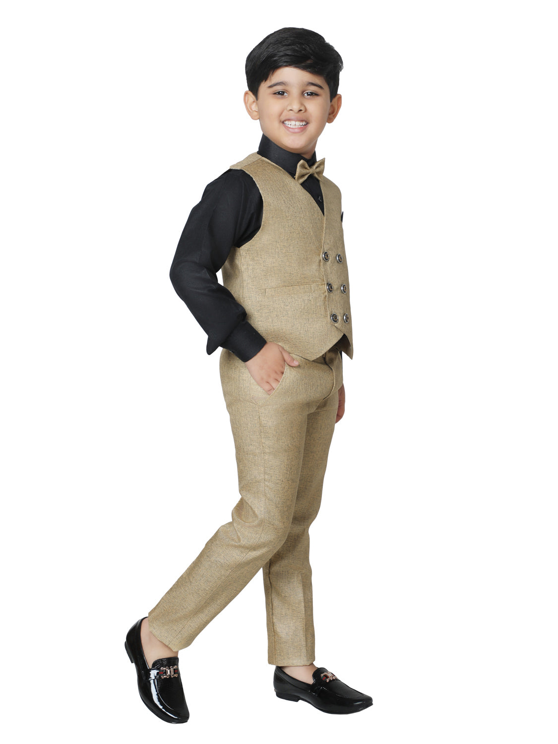 Pro Ethic Three Piece Suit For Boys Brown T-130