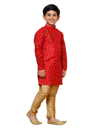 Pro Ethic Kurta Pajama For Boys Silk Floral Red (S-215)