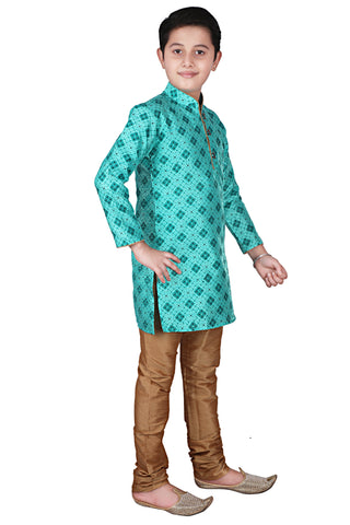 Pro Ethic Kids Kurta Pajama Set Silk Green s-149