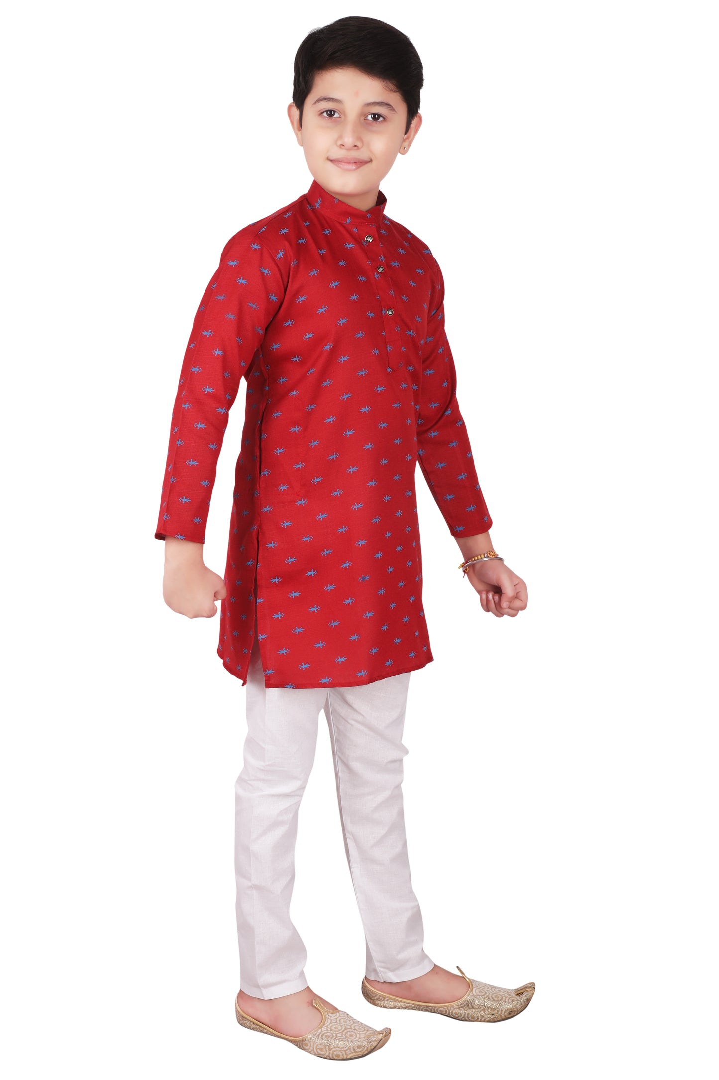 Pro Ethic Kids Kurta Pajama Set Cotton Red s-148