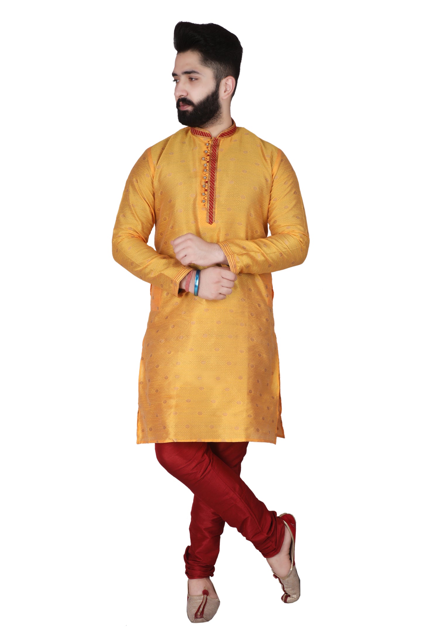 Pro Ethic Silk Kurta Pajama Set For Men Yellow #1898