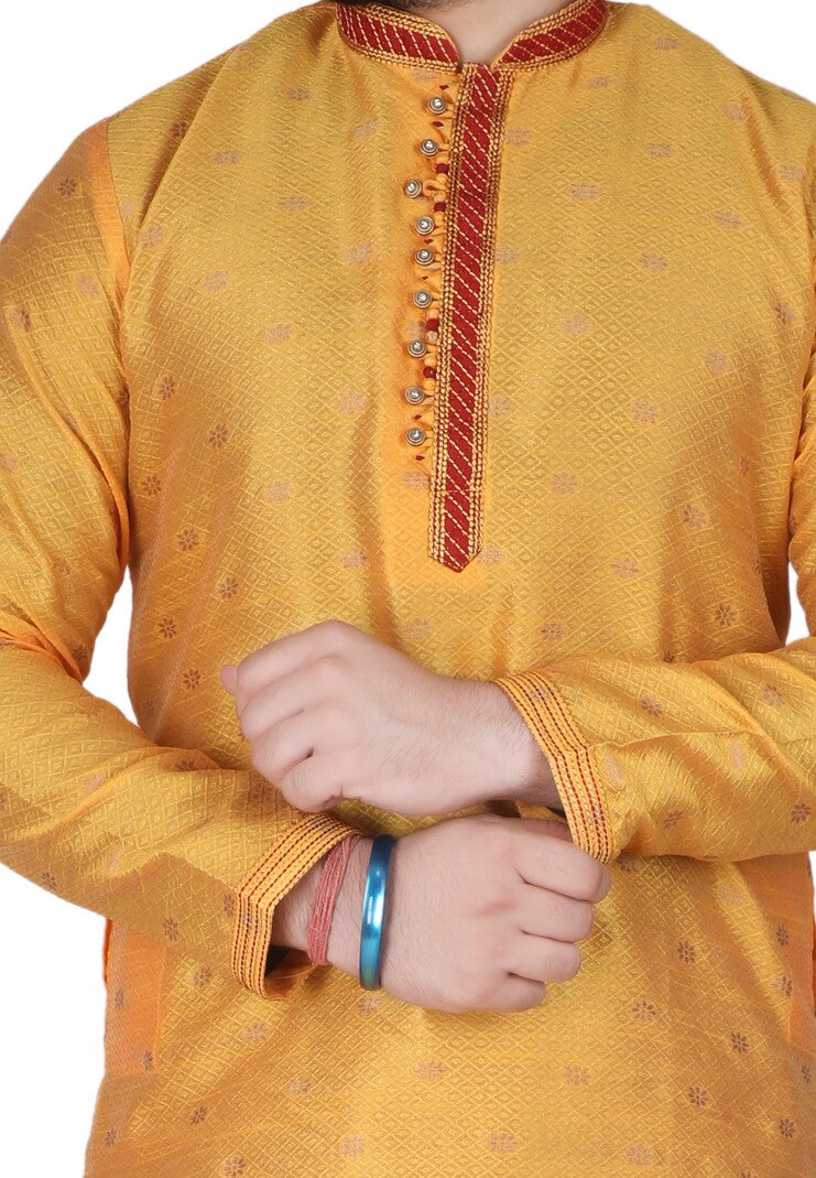 Pro Ethic Silk Kurta Pajama Set For Men Yellow #1898