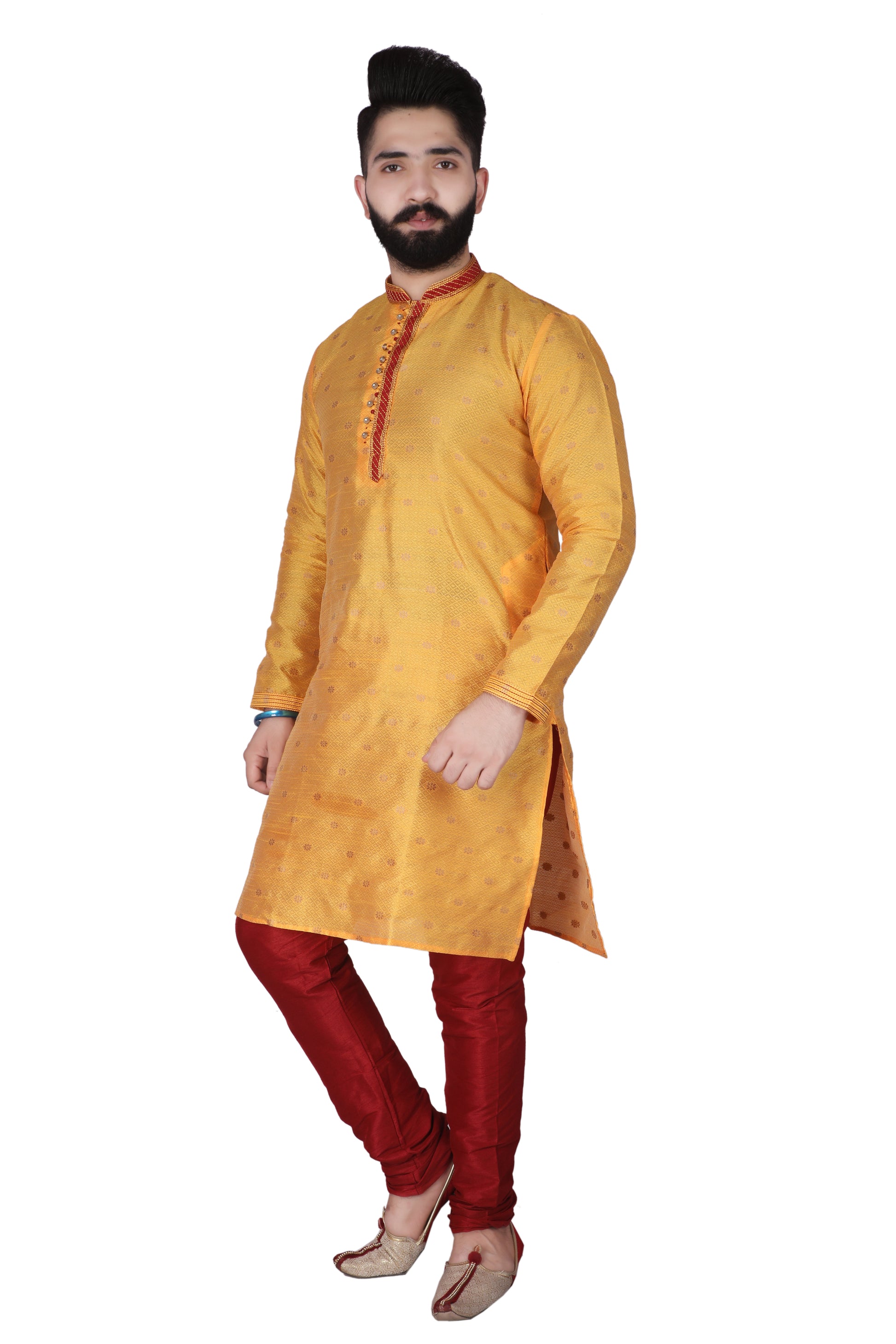 Pro Ethic Silk Kurta Pajama Set For Men Yellow #1898