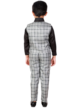 Pro Ethic Three Piece Suit For Boys Cotton Grey T-124