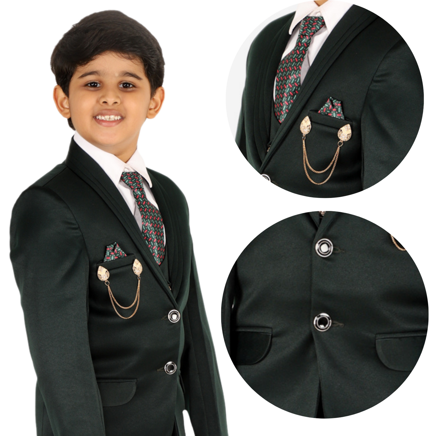 Pro Ethic Five Piece Suit For Boys Dark Green T-128