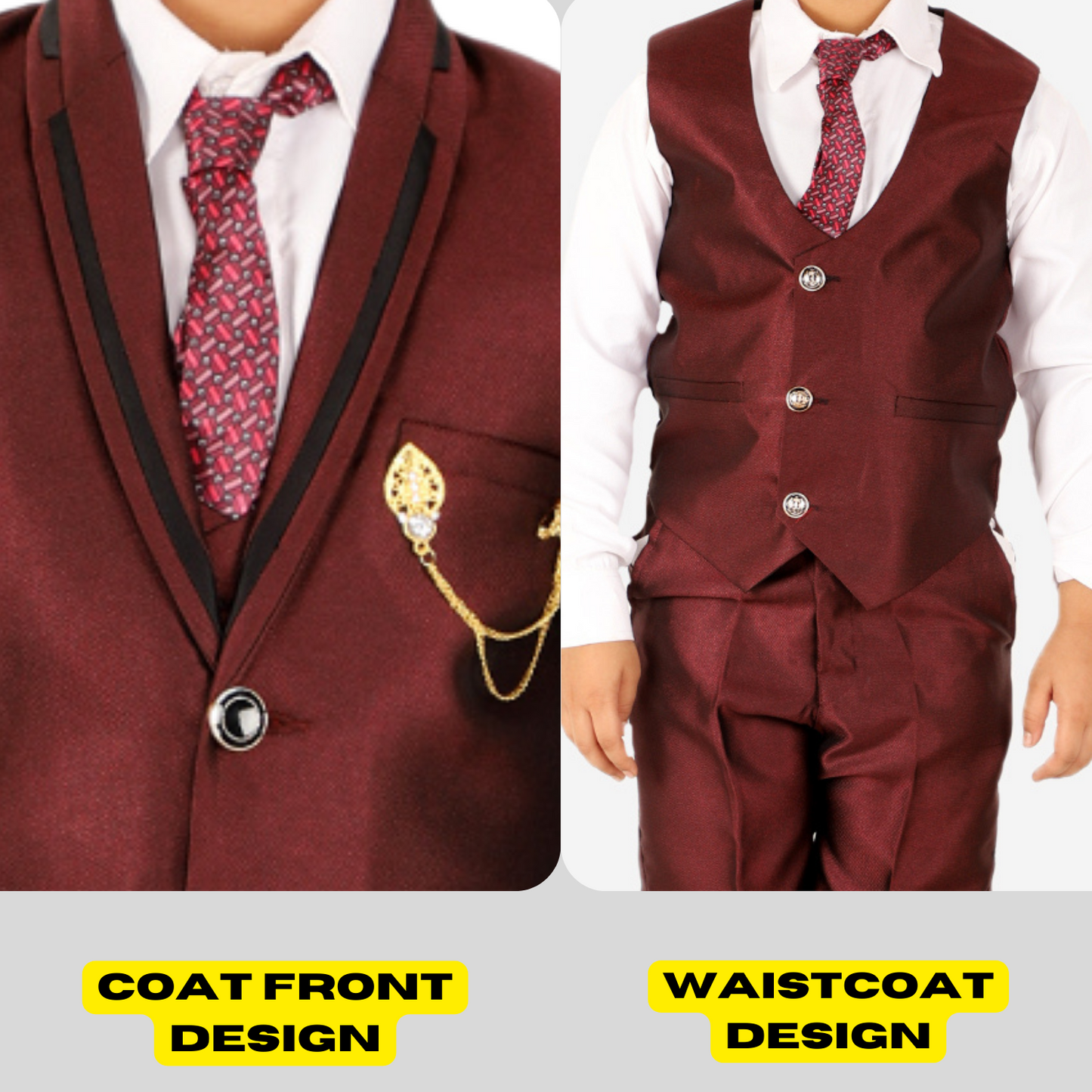 Pro Ethic Five Piece Suit For Boys Maroon T-127