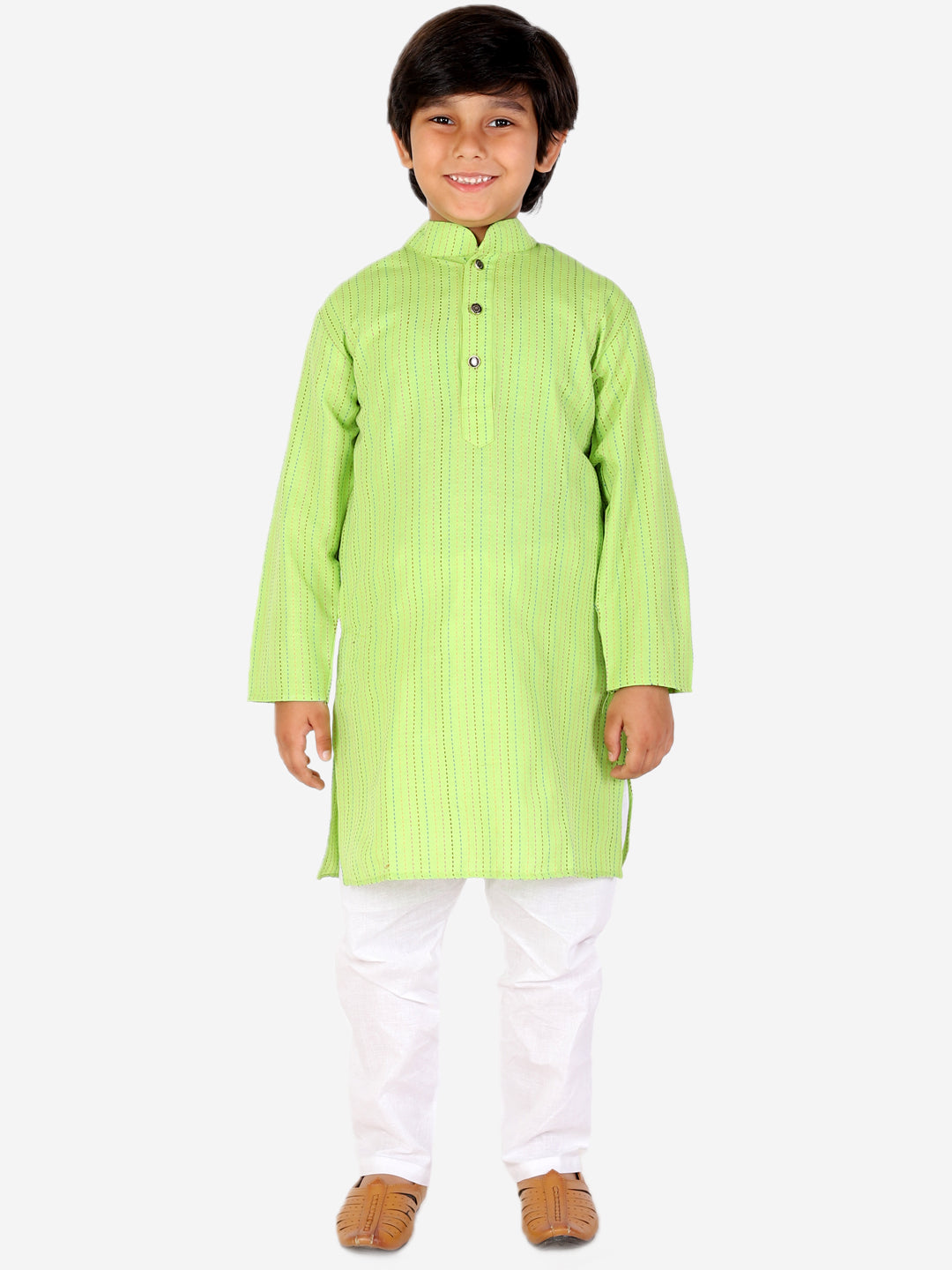 Green Cotton Kurta Pajama For Childrens