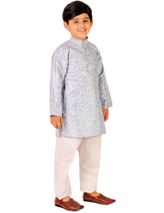 Pro Ethic Boys Kurta Pajama Set Cotton Solid Design Sky Blue (S-171)
