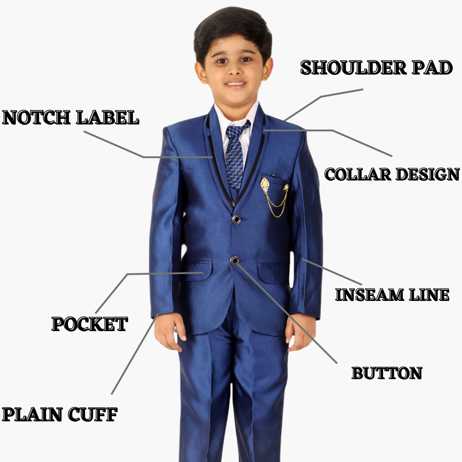 Pro Ethic Five Piece Suit For Boys Royal Blue T-127