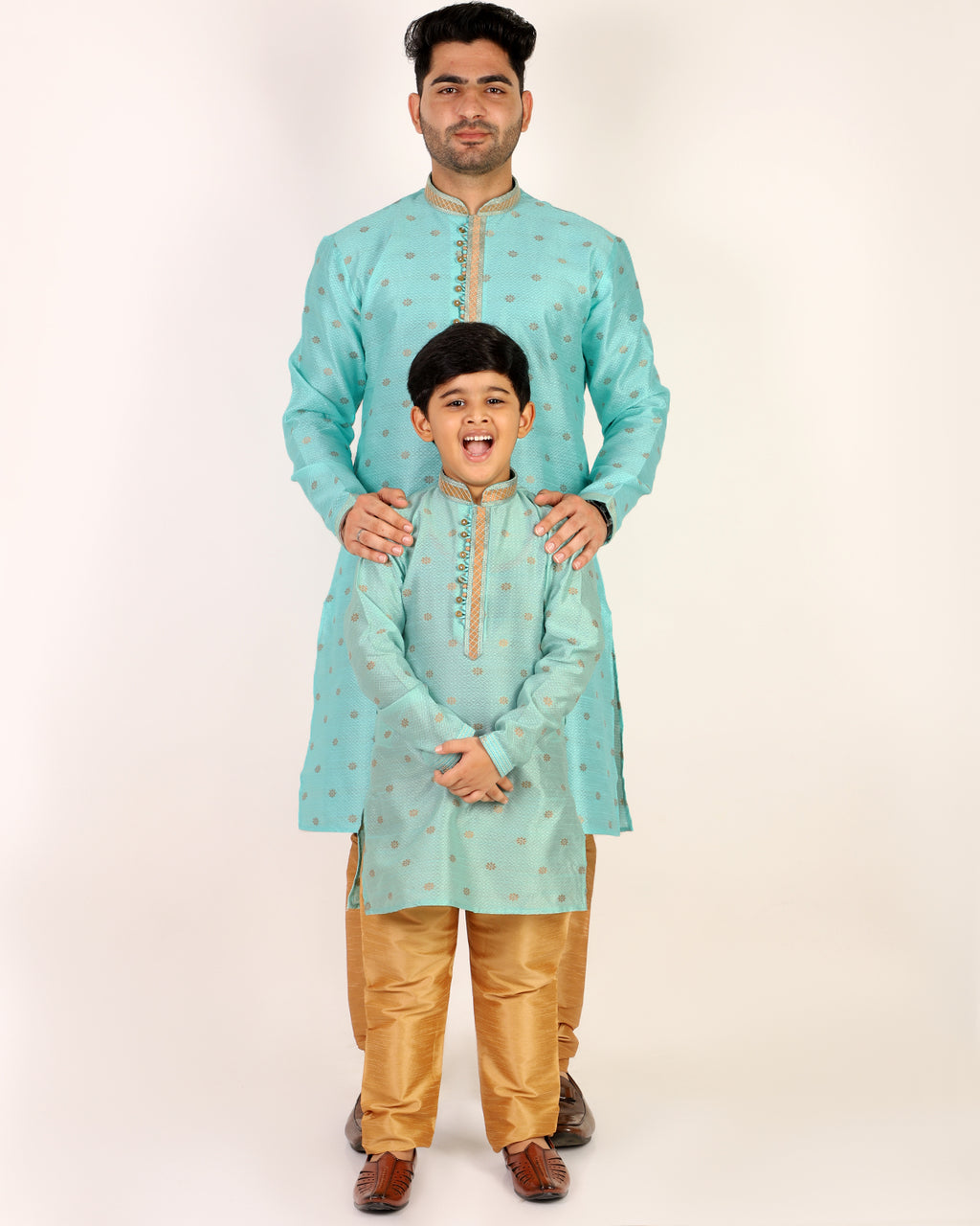Father Son Kurta Pajama Same Dress Ethnic Wear Sky Blue